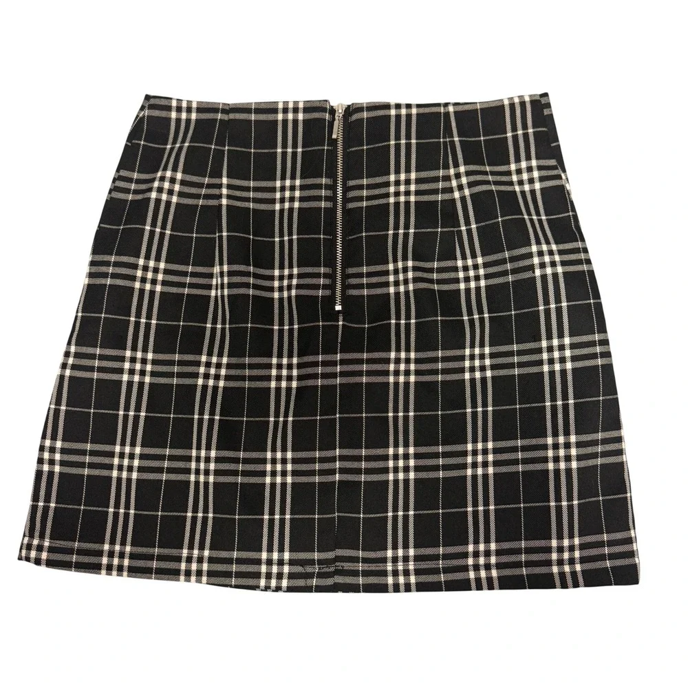 Blue Rain Youth 14 Black White Plaid Mini Skirt Preppy Academia Cute Feminine